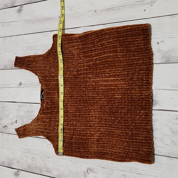 Art Class Juniors 14-16 Velour like Brown Tank top - Picture 4 of 6